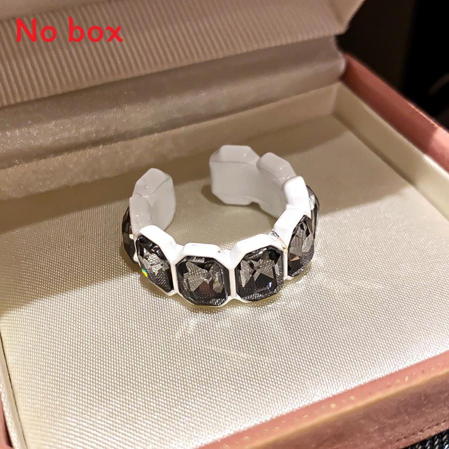 Hexagonal Minimalist Alloy Ring With Sparkling Rhinestones For Female Fashion Accessories