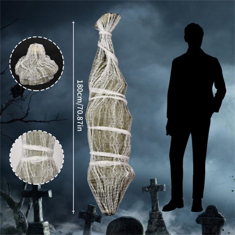 Přenosná realistická mumie rekvizita pro strašidelné domy dekorace halloweenské párty potřeby a témata strašidelného domu