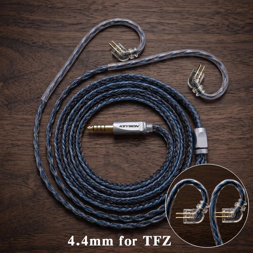 KEYSION 24 Core 5N OFC High Purity HIFI Earphone Upgrade Balance Cable 3.5/4.4mm Plug MMCX/0.78 2Pin/for TFZ IEM Headphone Cable