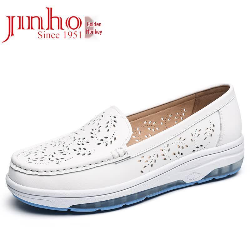 JINHOU Women s Soft Leather Comfort Nurse Shoes EU 37