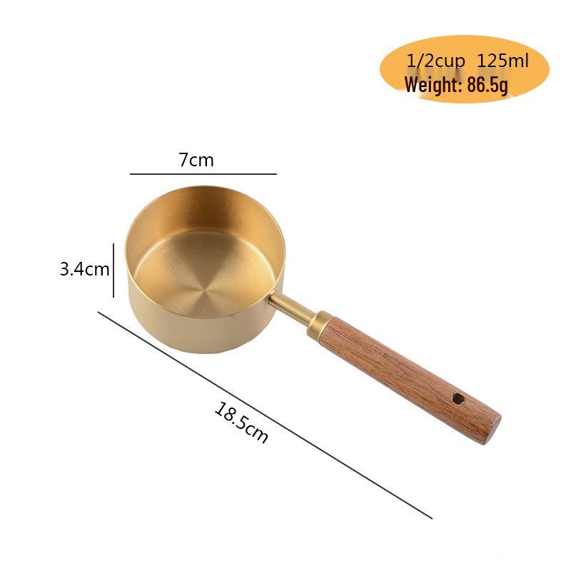 8-delige RVS Maatbeker & Lepel Set met Aciahout Handvatten voor Bakken