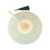 Handmade Round Bamboo Fan Tassel Dance Fan Vintage Collapsible Hand Fan  Women