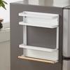 Household MultiFunctional Folding Magnet Refrigerator Rack Hanging Storage Rack (Black)
