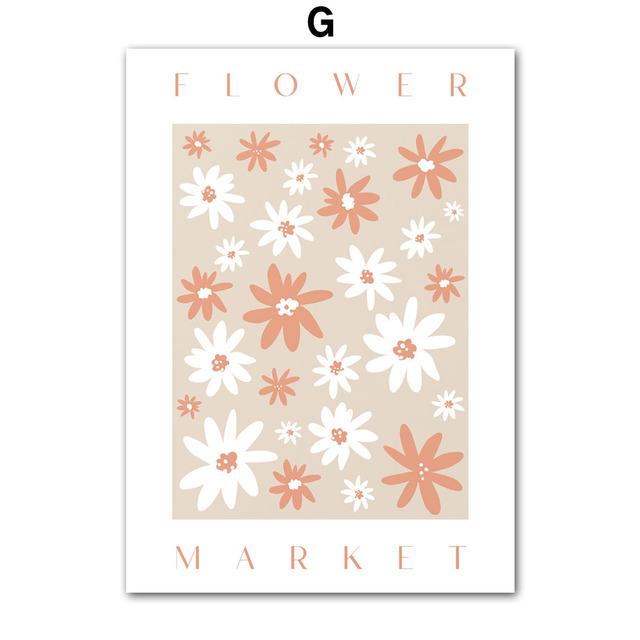 Flower Market Sunflower Shapes Quote Wall Art Posters Prints Nordic Canvas Painting Abstract Pictures For Living Room Home Decor