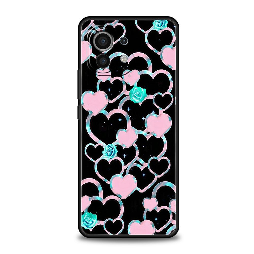 Phone Case For Xiaomi Mi 15 14 13 12 11 Lite 14T 13T 12T 11T Pro Poco X6 X5 M3 X3 Pro F5 F4 Cover Gold Rose Love Heart