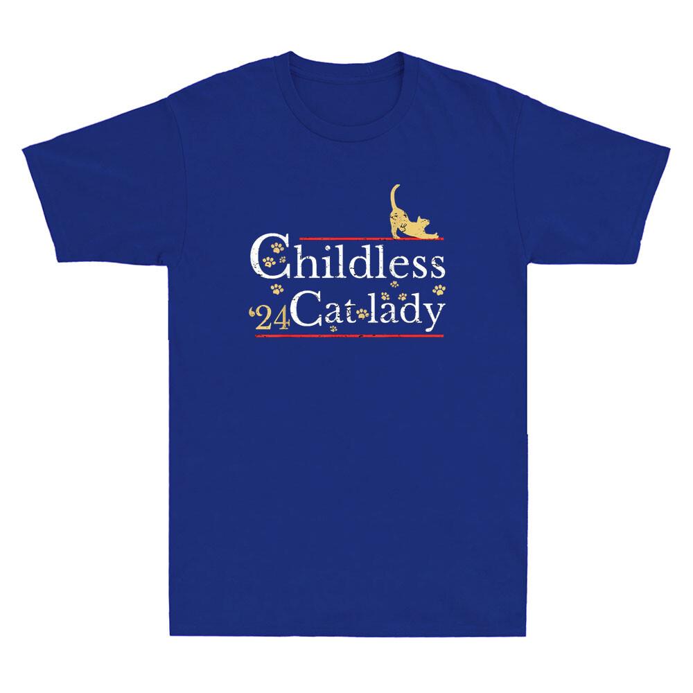 2026 Childless Cat Lady Funny Voting Election Meme Quote Vintage Men T-shirt S