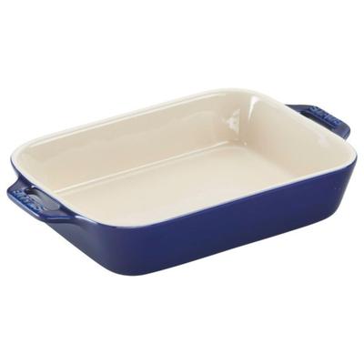 Staub Fat Grand Blå 20 x 16 Keramisk Gratängform Ugn- och Mikrovågssäker Japansk Form "Rektangulär cm" [Officiell Produkt] 40508-587