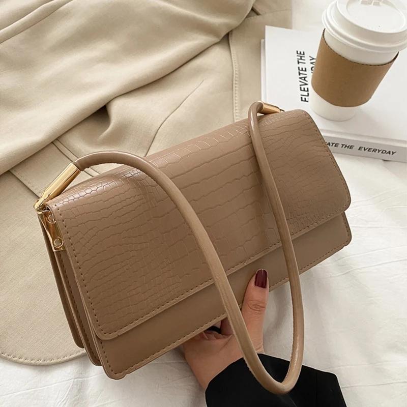 Měkká PU kůže Dámská taška přes rameno v retro stylu Malé kabelky a nákupní tašky pro ženy Spojkové kabelky a peněženka Dámská