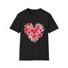 Floral Heart T-Shirt, Softstyle Tee, Valentine's Gift, Romance Top, Spring Wear