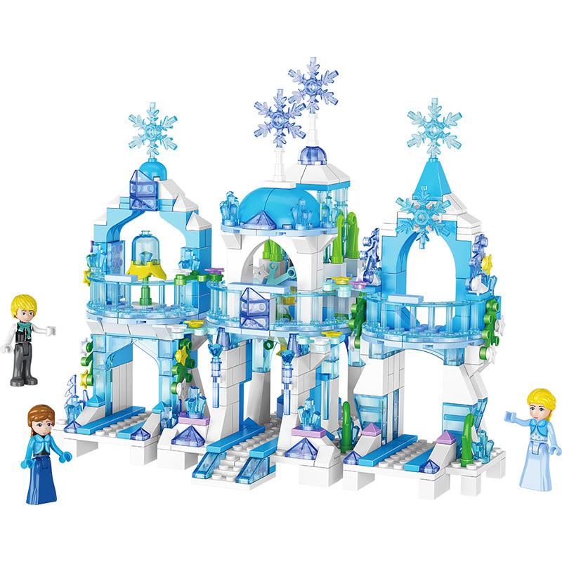 Princess Figures Snow Queen Ice Castle Model Blocks City Friends Bricks Toys