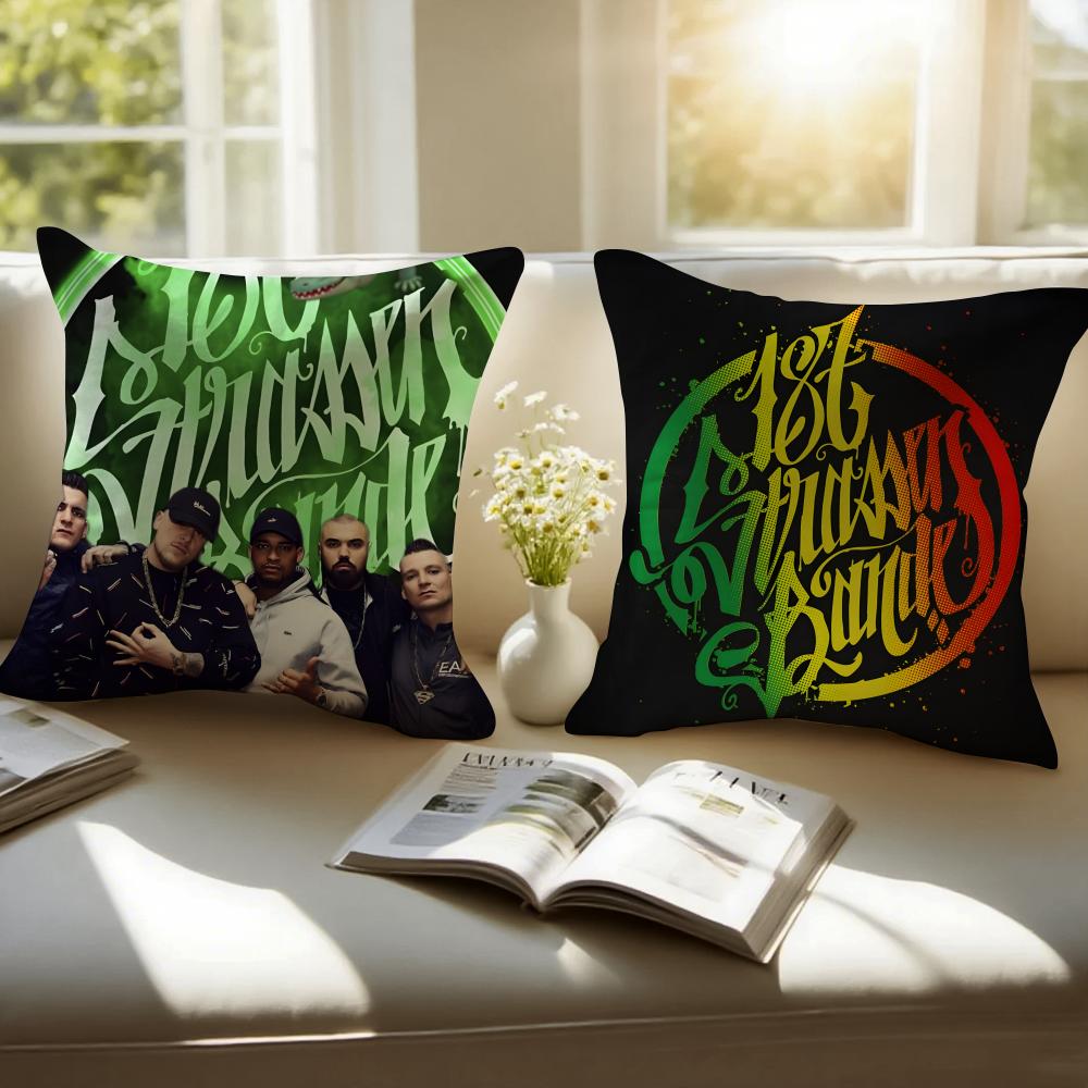 Urban Rap Band 187 S-Strassenbande Cushion Cover Pillowcase Short Plush Invisible Zipper Room Sofa Cushion Cover