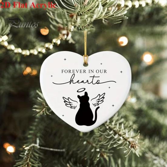 Acrylic Round Pendant Decorations 2D Christmas Hanging Ornaments, Santa Snowflake Reindeer Festive Party Supplies for Tree Decorations, Reusable