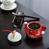 Lata de té de cerámica Lucky Cat Juego de té Juego de té Tarro de té Pu'er Mini lata de té sellada portátil Accesorios para el juego de té del hogar NLSLASI