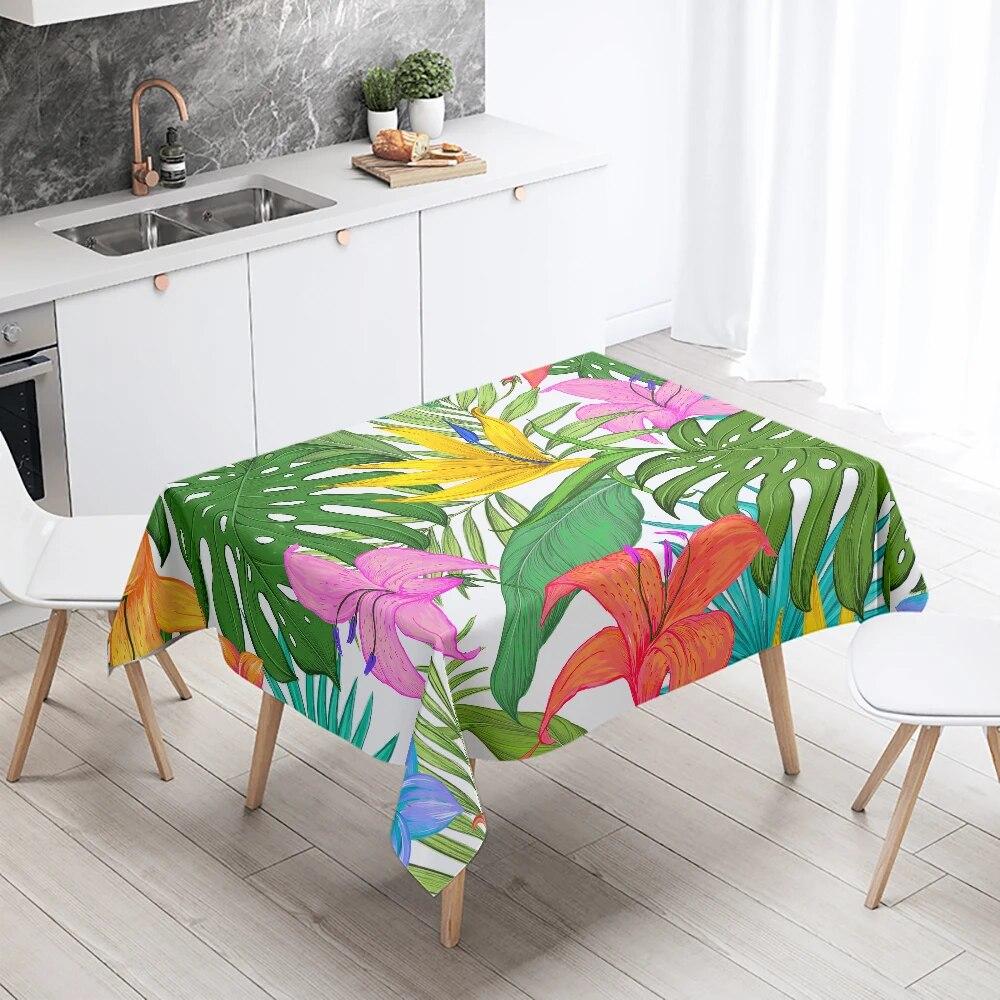 Psychedelic Colorful Leaf Tablecloth Rectangle  Wedding Party Decoration Restaurant Table Kitchen Home Decor