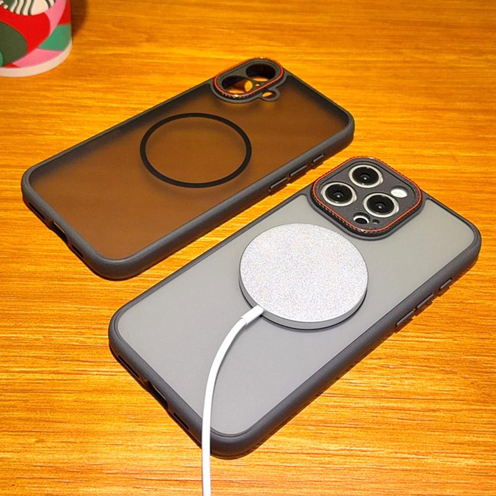 For iPhone 16 Pro Max Case Compatible with MagSafe TPU+PC Matte Phone Back Cover