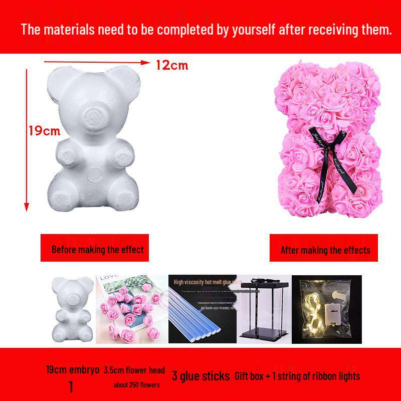 DIY Rose Bear Kit: Creative Foam Bear for Girlfriend's Birthday or Valentine's Day.