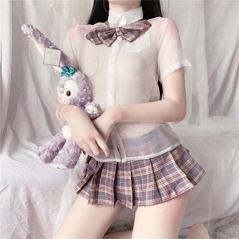 Sexy Underwear Sexy Uniform Seduction Plaid Bow Skirt Pure School Girl Dress Nightclub Game Cosplay