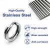 Split Rings Fishing 100Pcs Stainless Steel Lure Rings Saltwater Terminal Tackles Split Rings Fishing Connectors Snap Rings