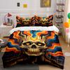Golden Skull, Wavy Stripes. Bedding Sets Duvet Cover Sets Duvet Covers Pillowcases(1* Duvet Cover 2* Pillowcases Without Duvet Insert)