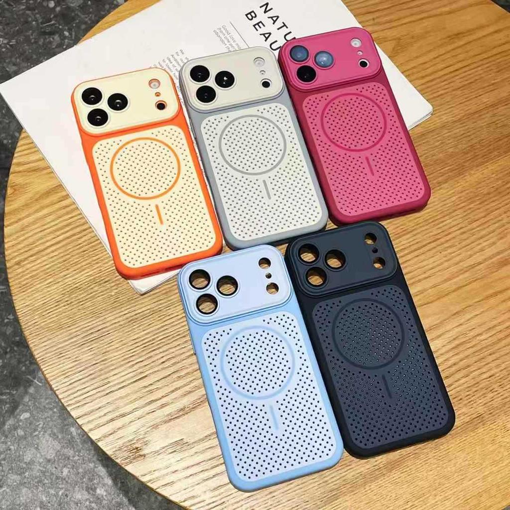 Honeycomb heat dissipation is suitable for iPhone11ProMax mobile phone case, magnetic mesh case, Apple 11 all-inclusive lens case.