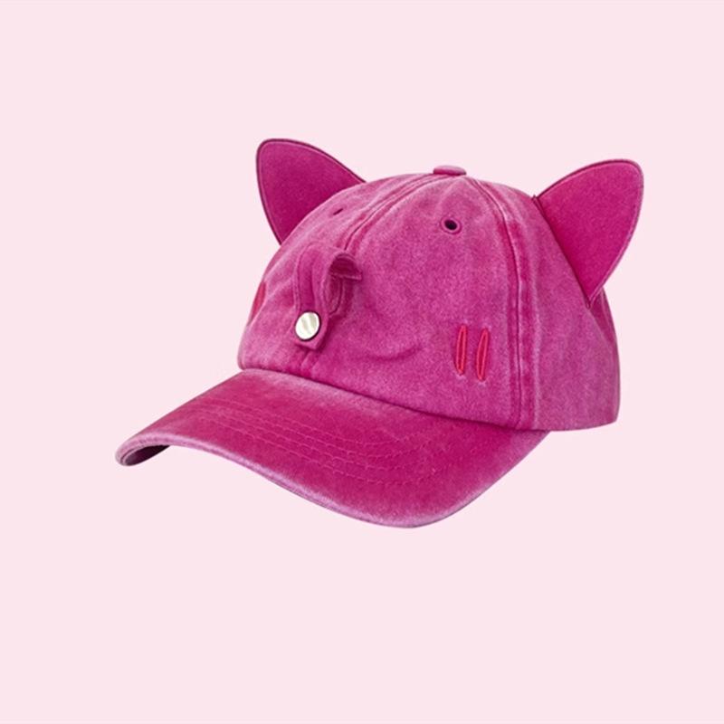 New Cat Ears Sunglasses Baseball Cap Y2K Cotton Washed Pilot Snapback Caps Gorras Women And Men Outdoor Sunshade Sun Hats Unisex