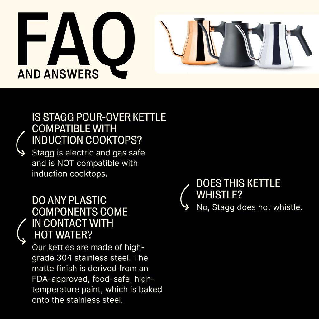 Fellow Stagg Stainless 1L with Ideal for Camping and Outdoor Activities Pour-Over Kettle, Steel, Capacity, Thermometer, (White)