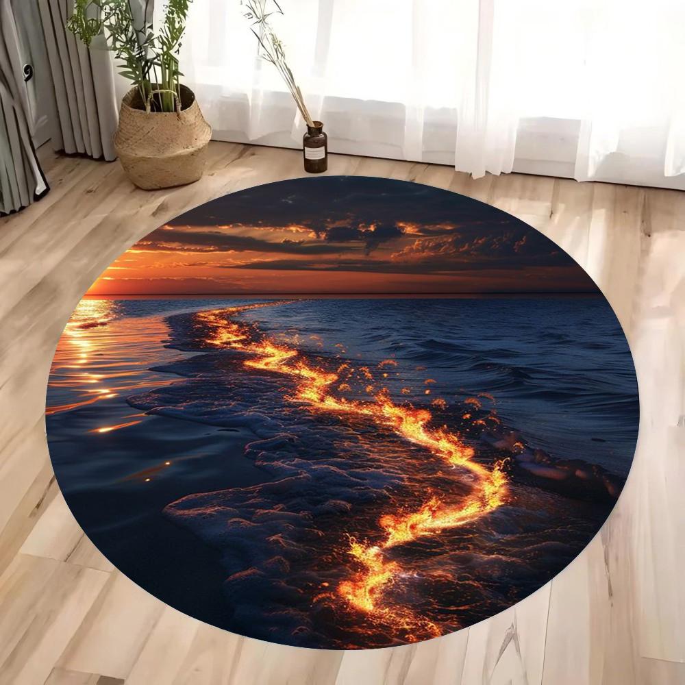3D Illusion Masterpieces Round Rugs Big Crack and Deep Hole Designs Stunning Optical Illusion Carpets Look Crack Floor Mats