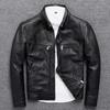 Free Shipping.Dermis Brand New Men Cowhide Coat.Natural Quality Men's Genuine Leather Jacket Vintage Leather Clothes