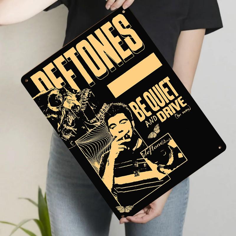 

Deftones Band Metal Wall Art Be Quiet and Drive Far Away Album Cover Decor for Music Fans Room Decorations 20x30cm（7.8x11.8inch）