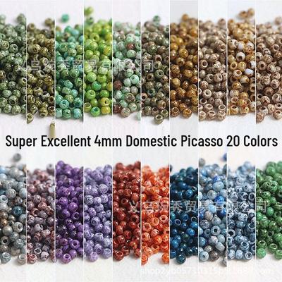 Picasso Glass Seed Beads 4mm for DIY Jewelry Making: Bracelets, Necklaces, Rings Accessories
