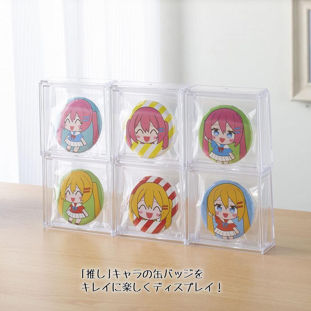 Inomata Chemical (Inomata-k) Badge Display Case, 10-Piece Set, Made in Japan, 3850 Clear, 8.1 x 3.1 x 7.8cm (H), Fits Badges up to 57mm Diameter