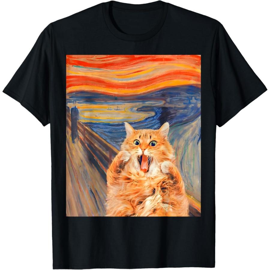 The Meow Funny cat scream T-Shirt XXXXXL чёрный