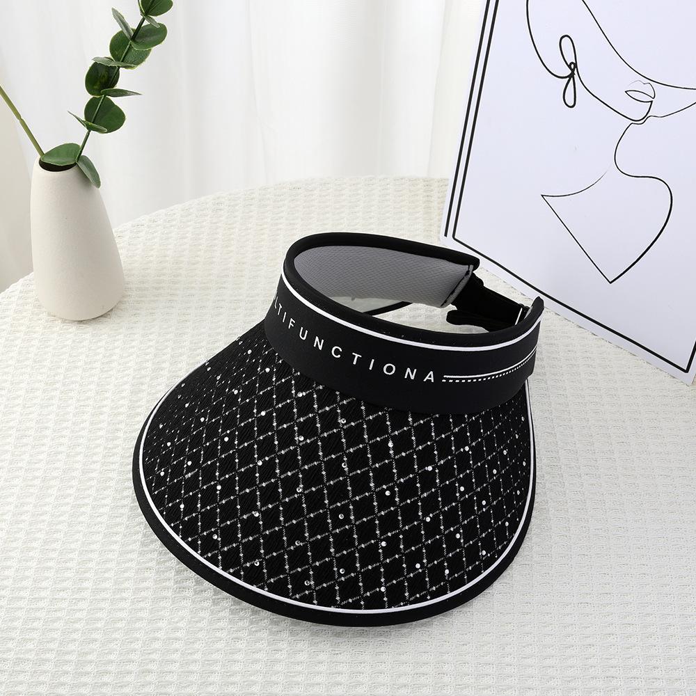 Summer sunscreen visor, new hat with enlarged brim, adult empty top hat, face covering and face showing, small summer cool hat for women