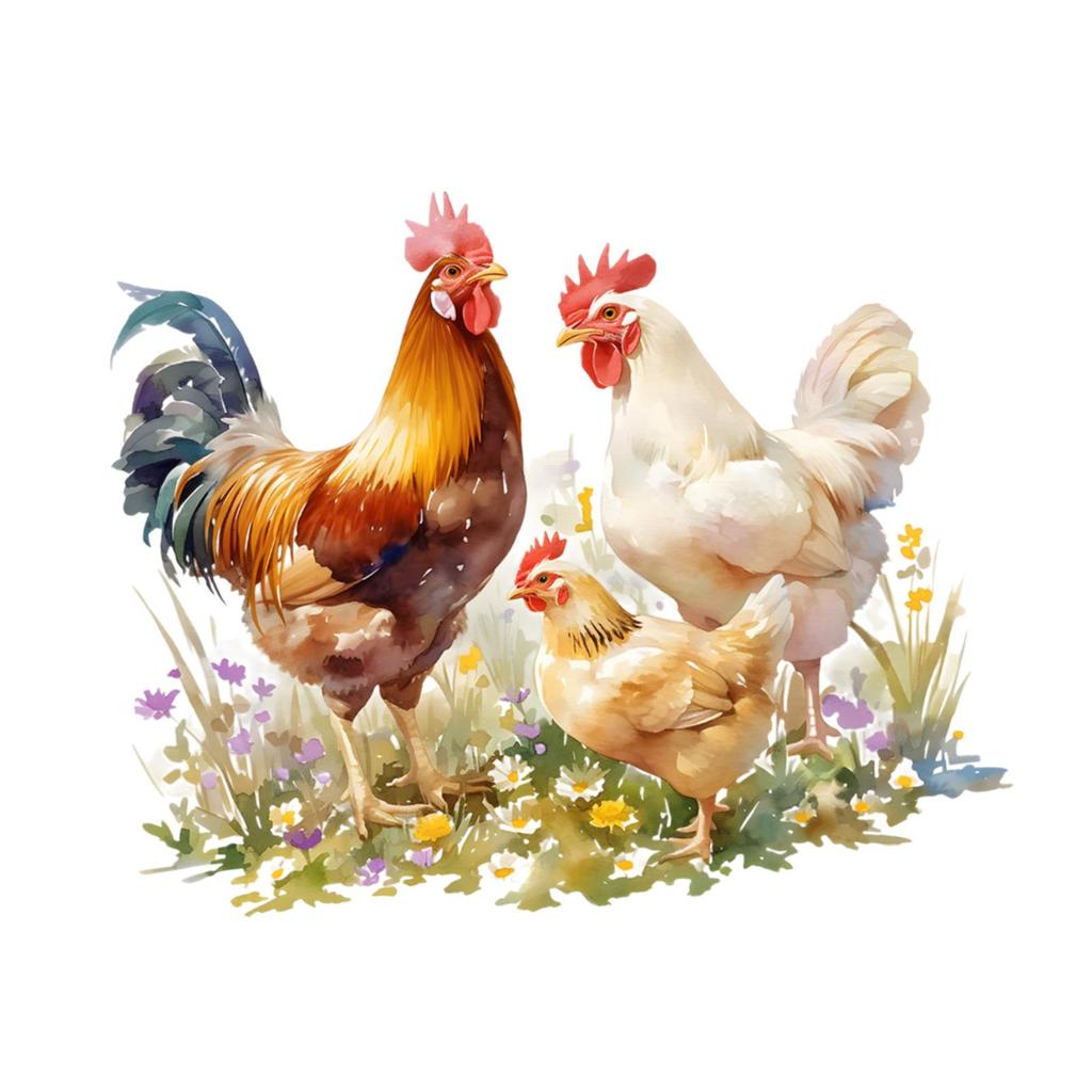 Wall Sticker Easy To Remove Rooster Chicken Waterproof PVC Wallpaper Decoration for Apartment