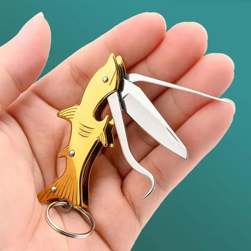 Zahnstocher aus Edelstahl Bieröffner Multifunktionales Mini-Klapp-Fruchtmesser Geschenk Selbstverteidigungswerkzeug Tragbare Outdoor-Gadgets