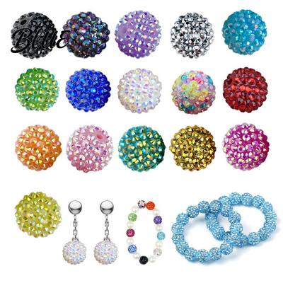 DIY Jewelry Making Beads 10Pcs 20mm Large Hole Sparkling Rhinestone