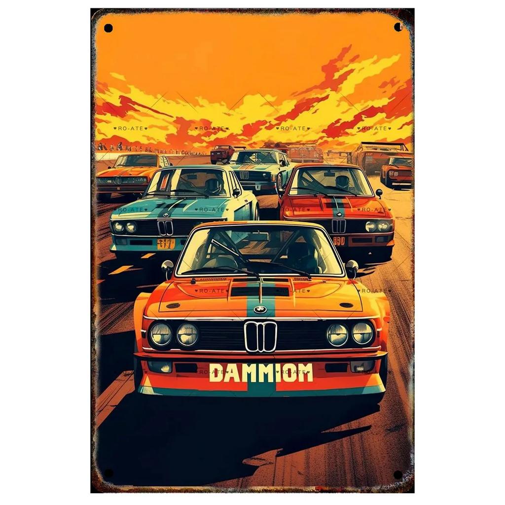 Plaque Metal Tin Signs Classic Cars Wall Decoration Vintage Art Posters Iron Painting for Man Cave Home Cafe Game Room Club Bar
