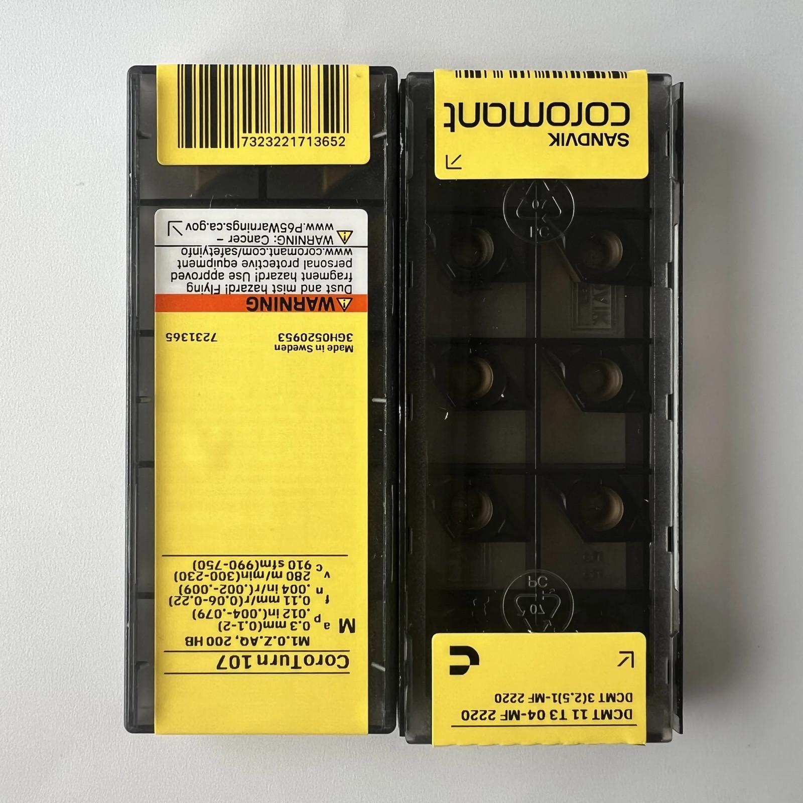 

SANDVIK / DCMT11T304-MF 2220 / Industrial indexable Carbide Inserts 10 Pcs