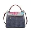 Johnature Vintage Genuine Leather Landscape Print Flap Bags For Women Retro Handbag Cowhide Shoulder & Crossbody Bags