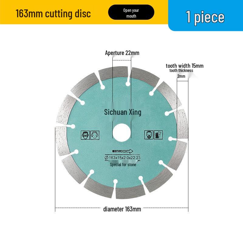 163 Diamond Blade for Granite Cutting and Wall Grooving – Sharp, Widened Stone Carving Saw