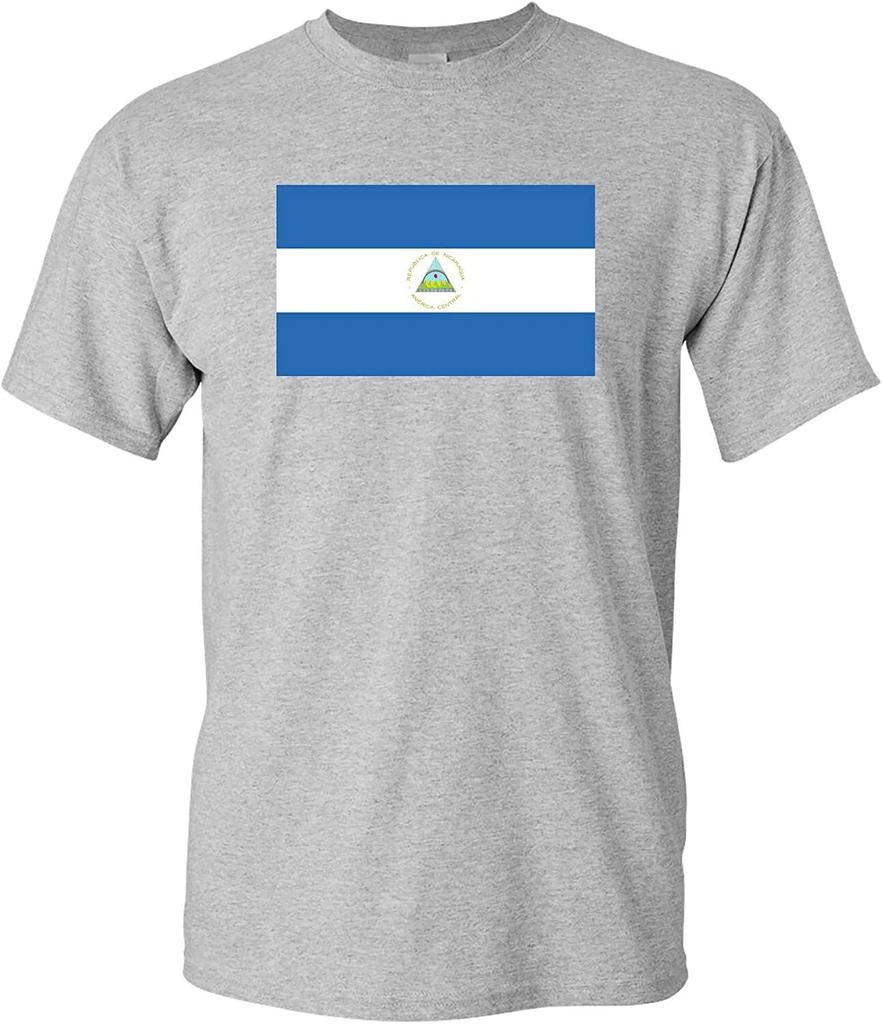 Nicaragua Latin American Flag Basic Cotton T-Shirt - Sport Grey