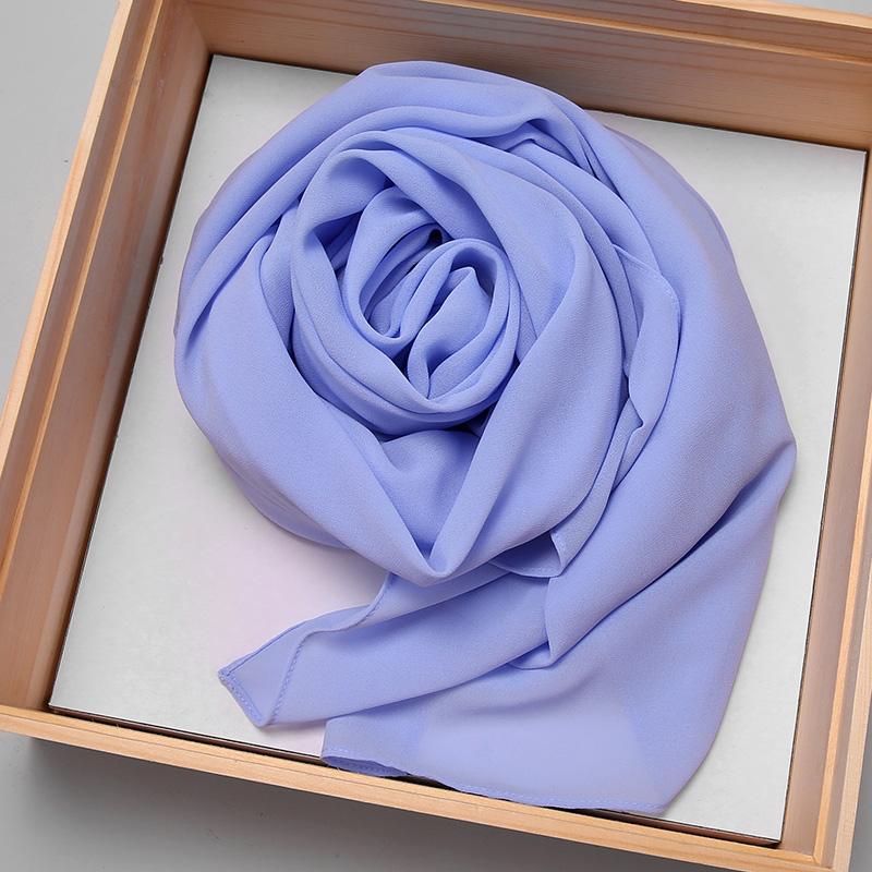 Big Size Long Hijab Premium Heavy Chiffon Scarf Malaysian Muslim Hijab Long Shawl Plain Wraps Tudung Bawal 2M*72CM