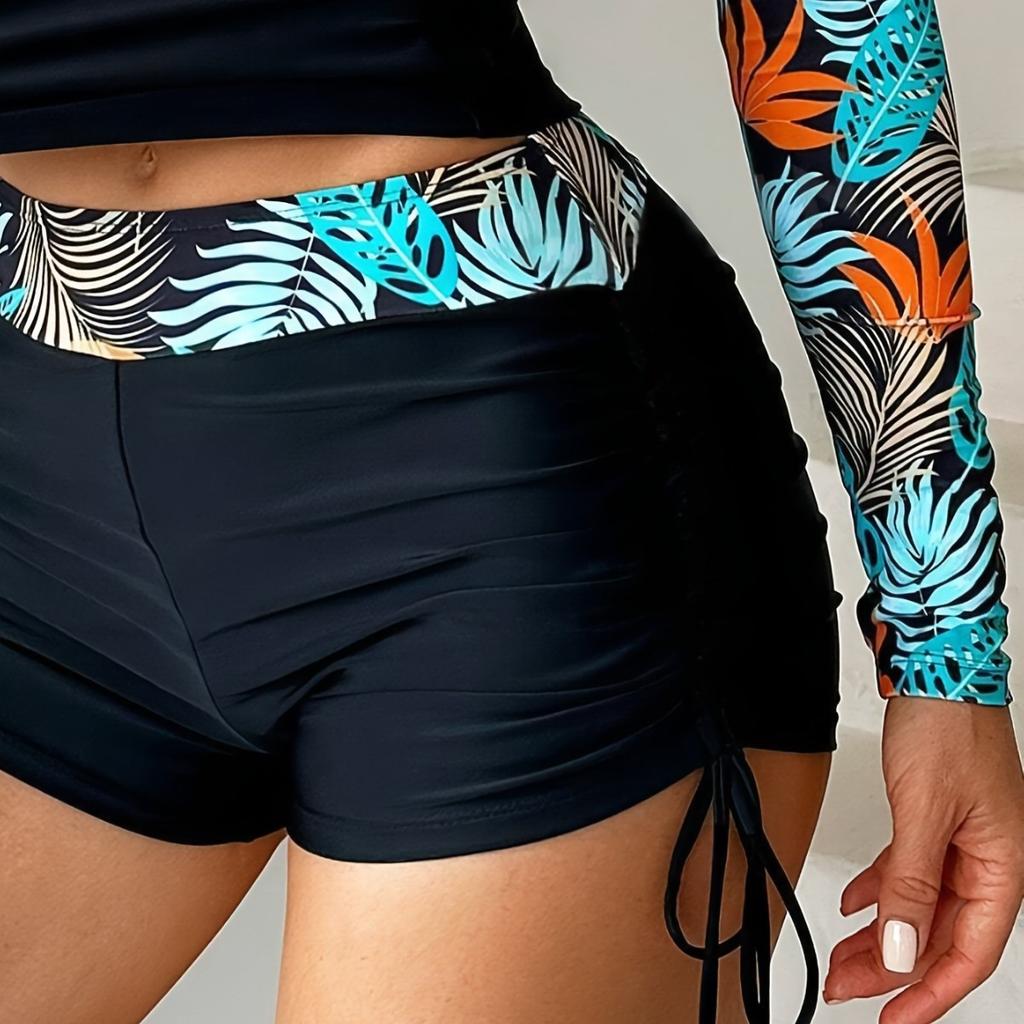 Long Sleeve Sun Protective Figure Flattering Separate Piece Surfing And Diving Swimsuit For Women
