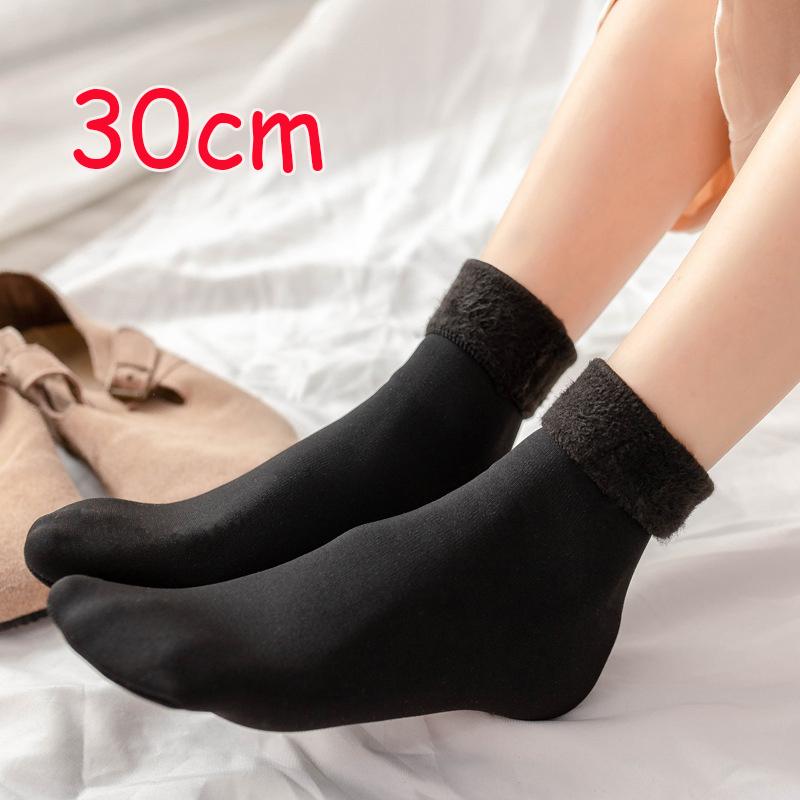 Winter Thicken Velvet Over Knee Socks For Women Warm Thigh High Long Socks Skin Black Plush Thermal Stocking Compression Legging