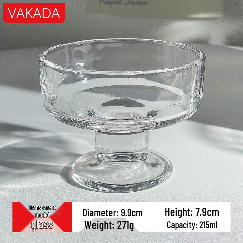 VAKADA High-Foot Glass Dessert Bowl