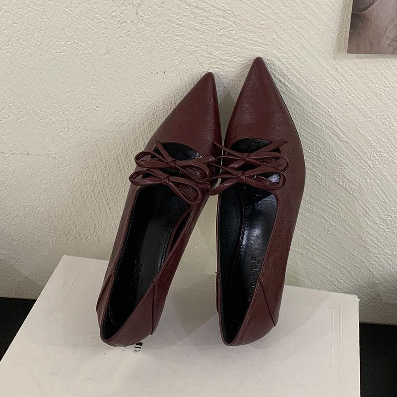 Fashion 2025 New Fashion Butterfly-Knot Ladies Low Heel Slip On Shoes Luxury Female Shallow Footwear Pointed Toe Women Heel Shoes Pumps