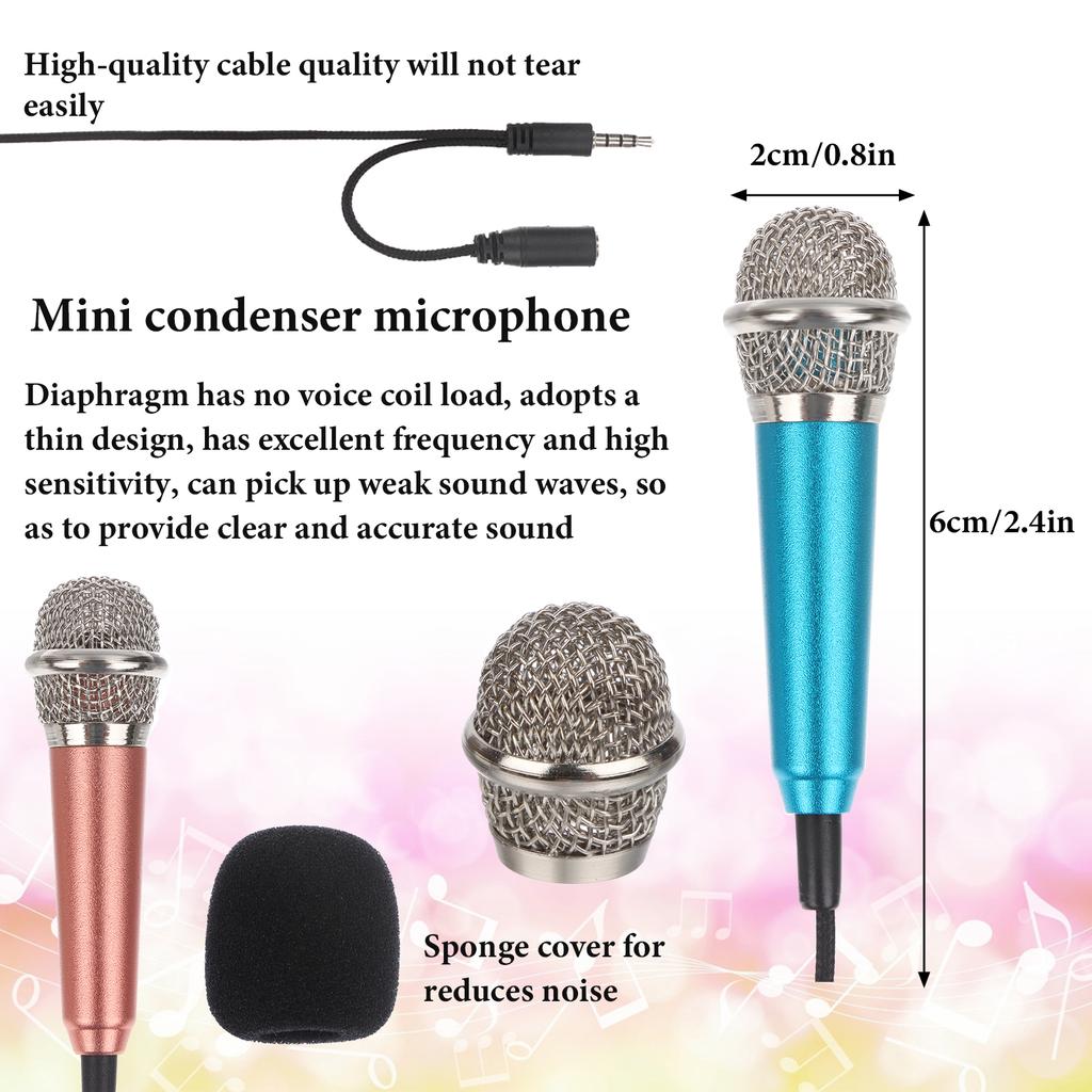 5Pcs Mini Microphone With Omnidirectional Stereo Mic For Voice Recording