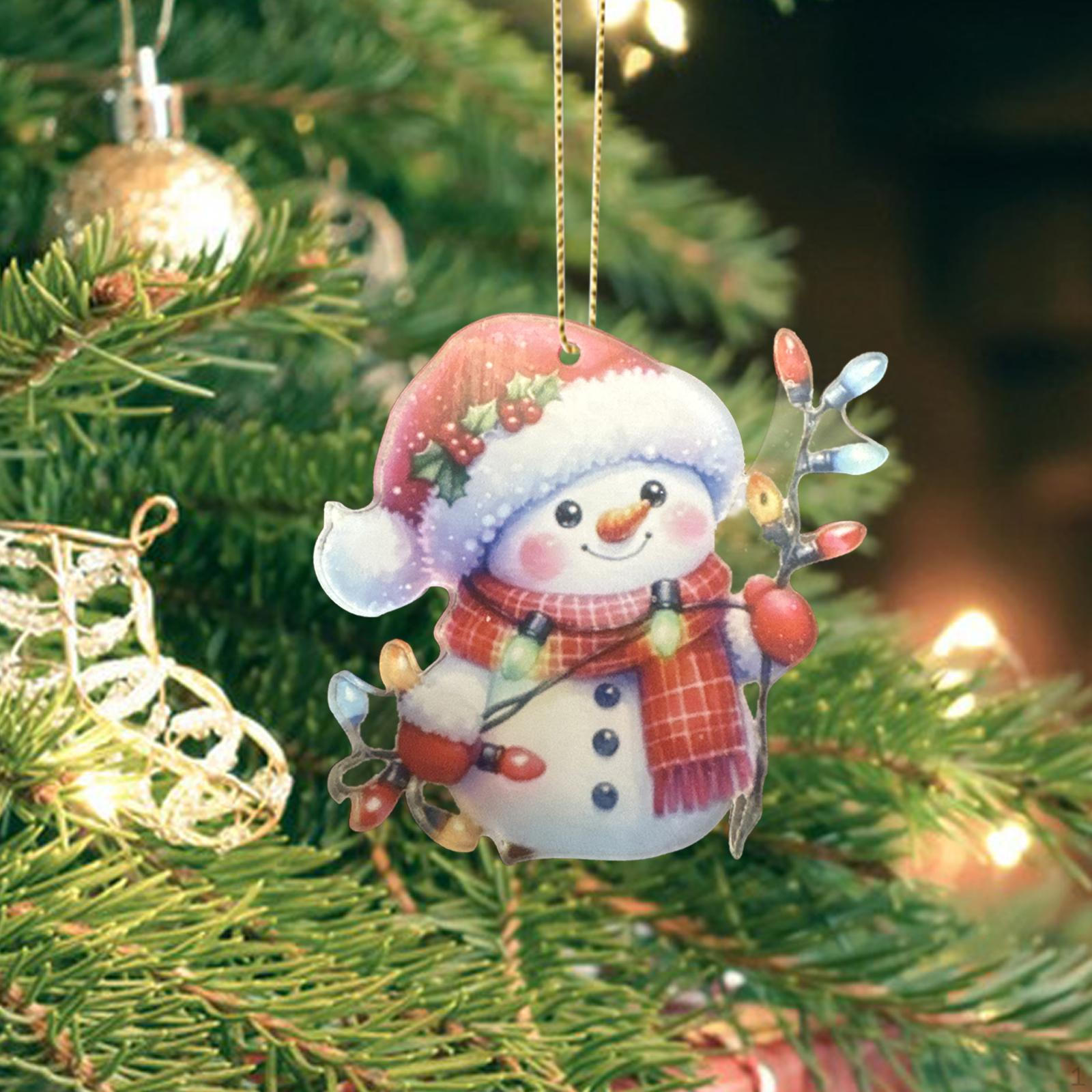 

Рождественский Санта-Клаус подвесной орнамент акриловый кулон общежитие домашний декор Рождество для автомобиля подарок with String Lights