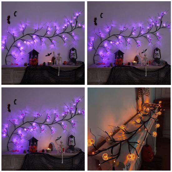 Halloween Light Battery Operated Waterproof Multiple Lighting Modes Willow Vine Twig LED Lamp Photography Prop