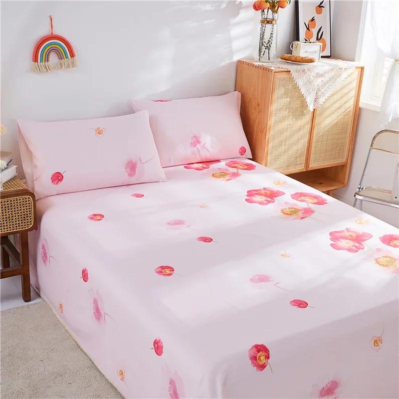 Creative Ethnic Flower Bed Sheet Set 3Pcs Cotton Thickened Bed Sheets Pillowcases Luxury Nordic Queen King Size Bedding Set